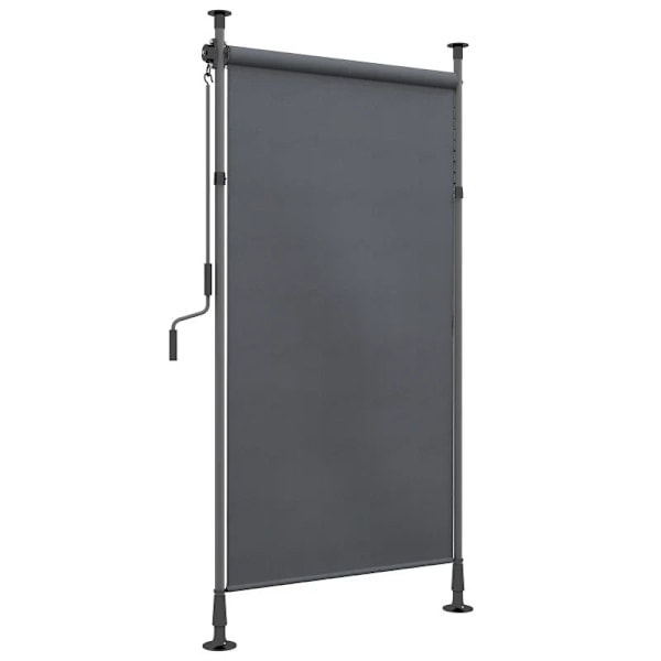 Rootz fristående markis - Justerbar längd - Handvev - Ingen borrning - Aluminiumram - Polyester - Mörkgrå - 1,5 m X 2,2-3,1 m