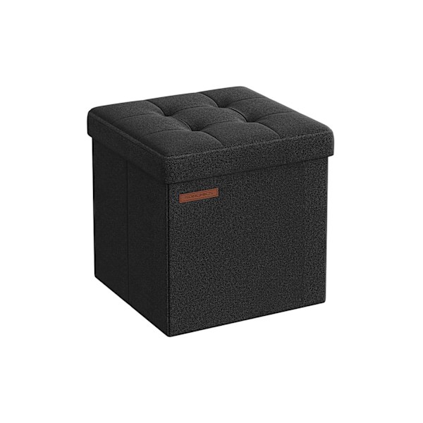 Rootz-istuinarkku - Säilytys ottomaanit - Jalkatuki - Pellavajäljitelmä - MDF - Vaahtomuovi - 30cm x 30cm x 30cm - Basic Black - 1,6kg - 130kg Max kuo