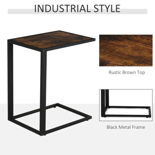 Rootz sidobord - C-format sidobord - Soffbord - Ståbord - Metall Mdf - Rustik brun - 40,6 x 50,8 x 64,2 cm