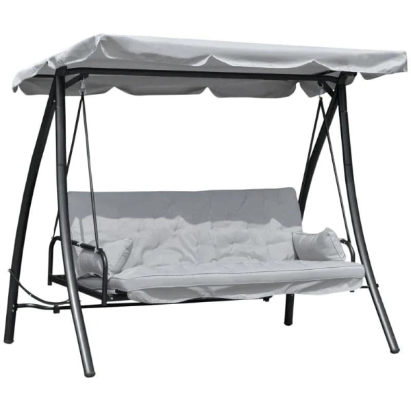 Rootz Hammock Swing - Keinutuoli - Puutarhakeinu - Kallistava toiminto - Metalli/polyesteri - Harmaa - 2,09 x 1,14 x 1,70 m