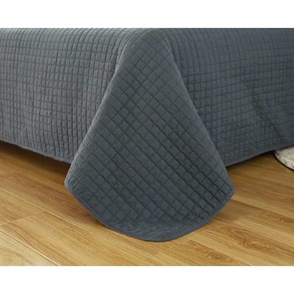 Rootz Vendbart sengetæppe - Sofatæppe - Polyestertæppe - Åndbart stof - Helårsbrug - Mørkegrå og creme - 360 g/m² - 1 x Sengetæppe - Dimensioner varie