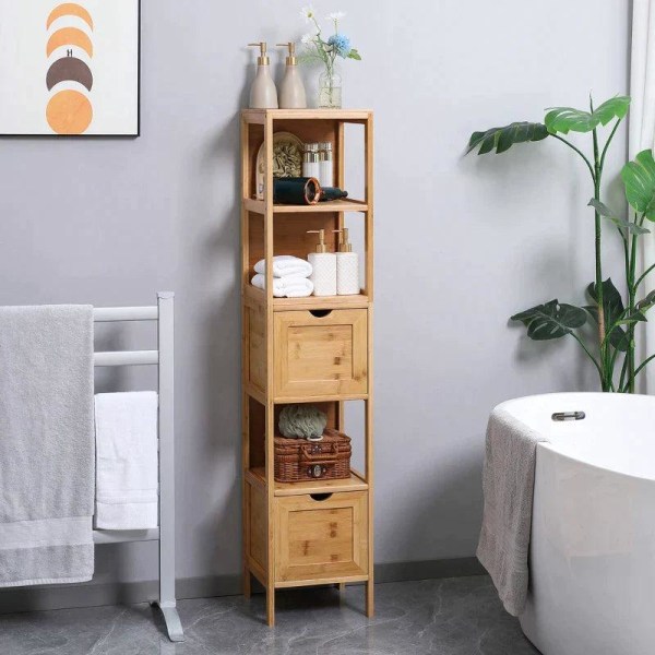 Rootz Kylpyhuonekaappi - Bambu kylpyhuonekaappi - Kylpyhuoneen h