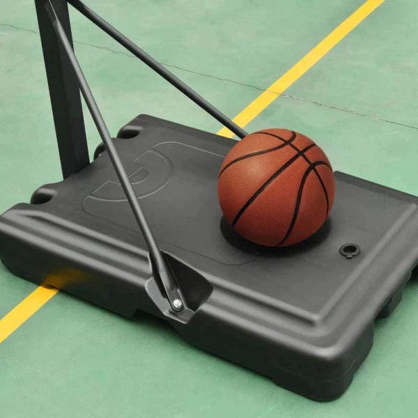 Rootz Mobilt Basketställ - Basketställ - Höjdjusterbart - Stål/plast - Svart - 90 x 165 x 302-352 cm