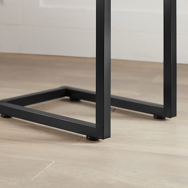 Rootz Modern Sidebord - Sofabord - Laptop Skrivebord - Lysegrå spånplade - Metalramme - Gulvbeskytter - 30cm x 60cm x 40cm