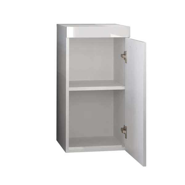 Rootz Modern Bathroom Hanging Cabinet - Stylish Wall Storage Solution - Sleek White High Gloss - Spacious - 35 x 68 x 33 cm