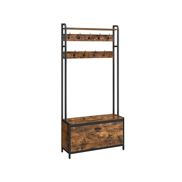 Rootz knagerække med skoskab - Vintage knageholder - Hall Tree Møbler - Spånplade, stål - 30cm x 85cm x 180cm