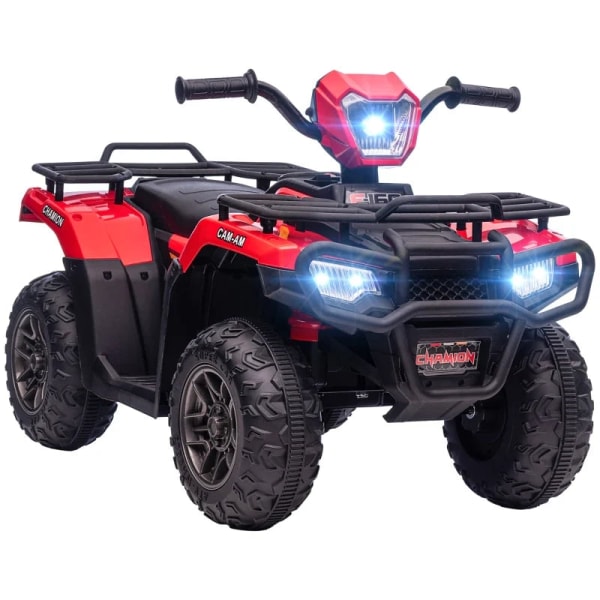Rootz Elektrisk Quad til børn - Max. 4 Km/t - Fra 3 år - LED Forlygte - Musikforbindelse - Sort + Rød - 88 x 45 x 50 cm