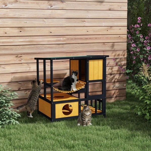 Rootz Cat House - Vejrbestandigt - Kattehule - 1 rampe - 1 platf