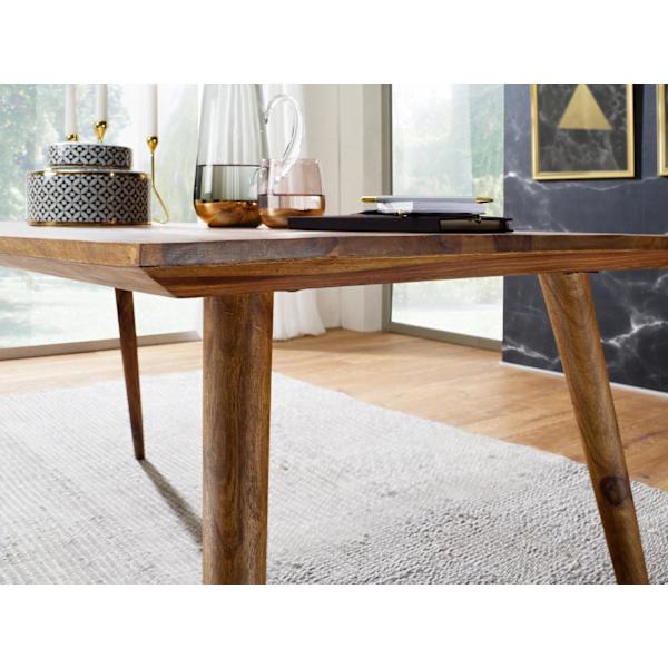 Rootz ruokapöytä 180 x 80 x 76 cm Sheesham maalaismainen massiivipuu - Design maalaistalon ruokapöytä - Ruokasalin pöytä iso - 6 - 8 henkilöä