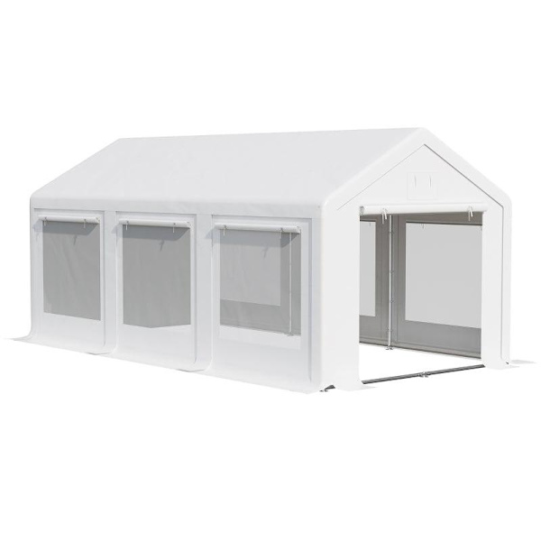 Rootz Festtelt - Gazebo - Havepavillon - Marquee Gazebo - Udendørs Festpavillon - Døre Vinduer - Hvid - 6L x 3W x 2,8H m
