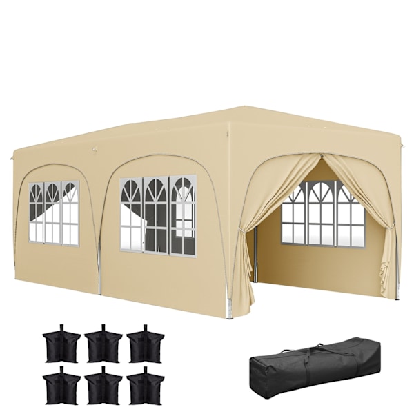 ROOTZ 3 X 6M Pop -Up Gazebo - Havetelt - Udendørs baldakin - UPF50+ UV -beskyttelse - 597 cm x 300 cm x 270 cm