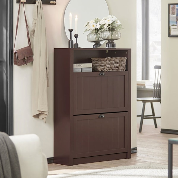 Rootz skoskabsorganisering - Skostativ - Skoopbevaring - Inkluderer ekstra rum - 80 cm x 110 cm x 24 cm - MDF-materiale