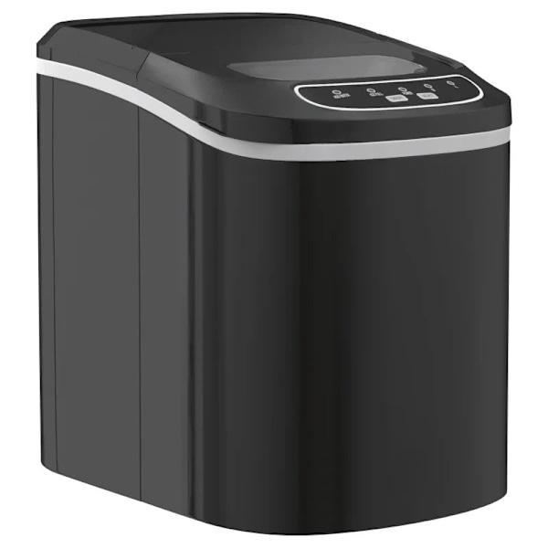 Rootz Köksmaskiner - Iskubmaskin - 2,2 liter - 12 kg på 24 timmar - Iskulor - Självrengörande - Isbricka - Isskopa - ABS-stål - Svart - 24,2l X 34w X