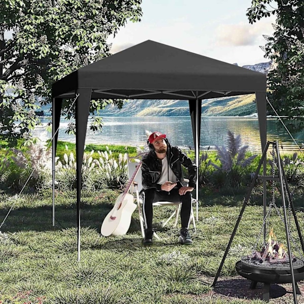 Rootz Garden Gazebo - Utomhustak - Solskydd - UV-skydd - 2m x 2m x 2,4m - Metallram - 210D Oxford-tyg