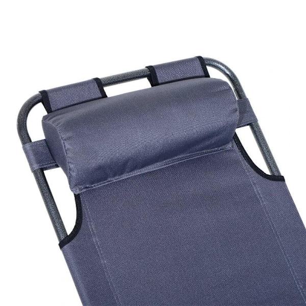 Rootz Havesenge - Solsenge - Sammenklappelige strandsenge - 2-lags havesenge - 2 i 1 sammenklappelige hvilestole - Grå - 135 x 60 x 89 cm