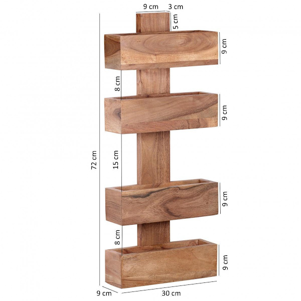 Rootz Solid Acacia -lehtiteline - Aikakauslehtiteline - Sanomalehtiteline - Sanomalehtiteline - Puinen - Ruskea