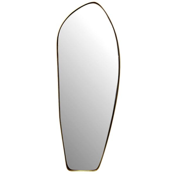 Rootz Modern Wall Mirror - Modern Mirror - Asymmetrisk form - Handgjord - Guldram - 33cm x 90cm x 2,5cm
