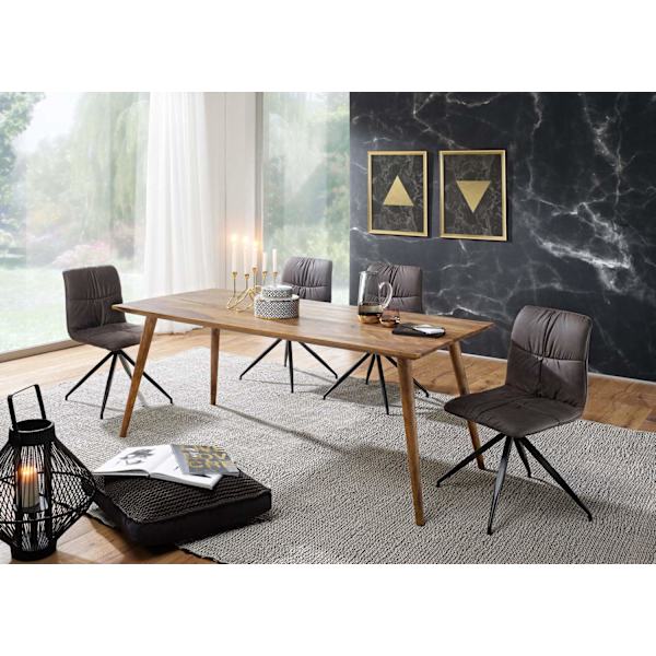 Rootz spisebord 120 x 60 x 76 cm Sheesham rustikt massivt træ - Design landsted spisebord - Bord til spisestue rektangulært - 4 - 6 personer