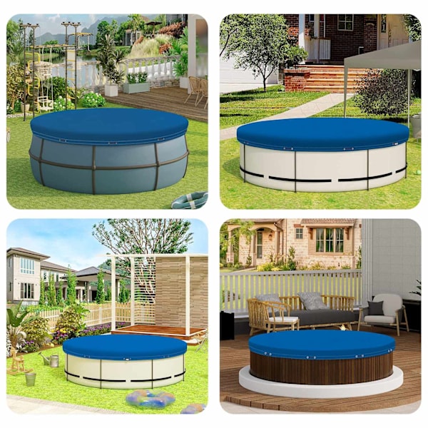 Rootz Pool Cover - Pool Protector - Swimming Pool Presenning - Pool Guard - Vandtæt skjold - Pool Barrier - Pool Safeguard - Blå - 17,7 x 14,6 x 2,3 t