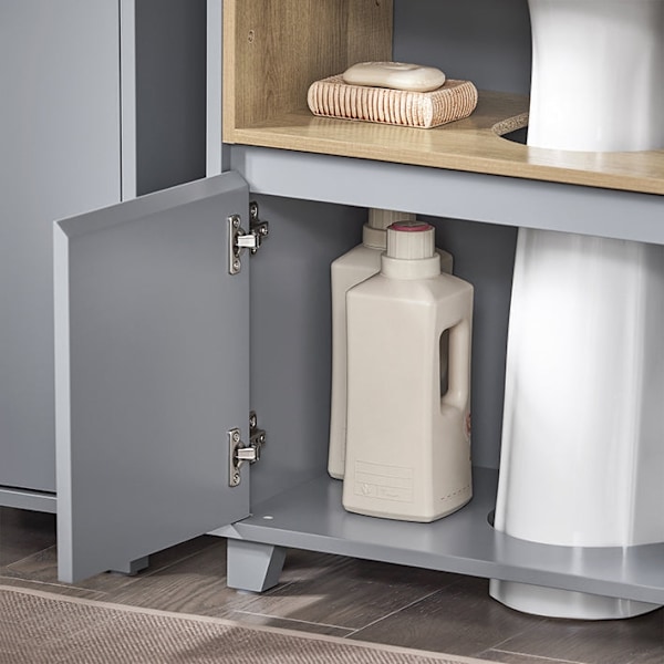 Rootz Sink Cabinet - Vanity Cabinet - Badeværelsesopbevaring - Forstørret lagerplads - 60x61x30cm - Vandbestandig silikonefodpuder