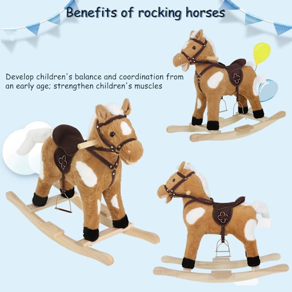 Rootz gunghäst - Toddler Rocker - Ridleksak för barn - Förbättrad säkerhet, interaktiva ljudeffekter, bekväm design - 78 cm x 65 cm x 28 cm
