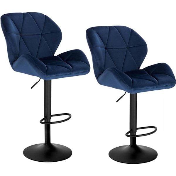 Rootz Velvet Barpall - Bänkpall - Justerbar Barstol - Ergonomisk design - Hållbar konstruktion - Halkfri bas - 50cm x 40cm x 94-116cm
