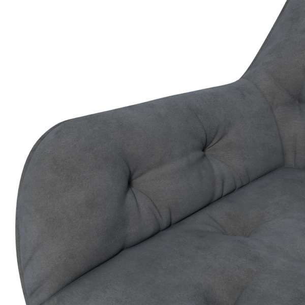 Rootz Kontorstol - Skrivebordsstol - Computerstol - Højdejusterbar - Fløjlsagtig polyester - Velvet Look - Grå - 60W x 61D x 81-91H cm
