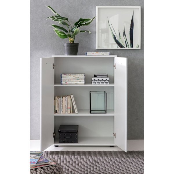 Rootz lipasto 2 ovella 71x104x35cm monikäyttöinen kaappi puinen valkoinen - Eteisen kaappi kirkkaan moderni - Kaappi pieni - Senkki matta senkki - Lip