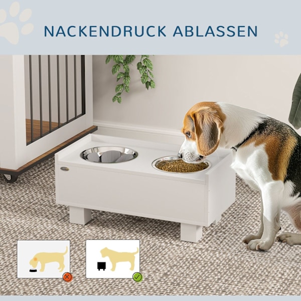 Rootz Elevated Dog Feeding Station - Pet Feeder - Dog Bowl Stand - Fremme sund spisning - 50 cm x 24 cm x 22 cm - Opbevaring og langsom feedermåtte, h