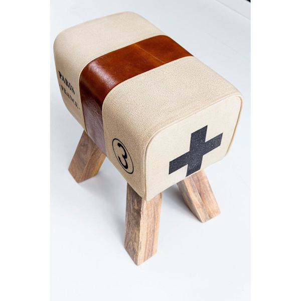Rootz Turnbok Pall - Bänk - Bänk - Gymnastikpall - Springbok - Canvas - Läder - Trä - Brun