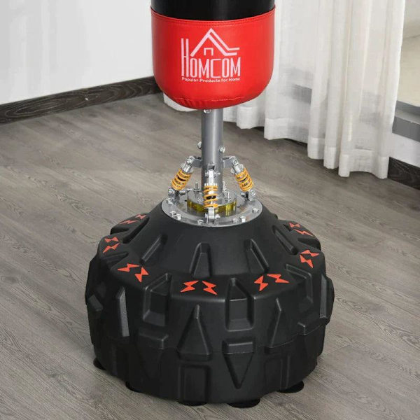 Rootz Boksesæk - Boksetræning - Boksestativ - Boksestativ - Bokseassistent - Sort/Rød - 60x60x180 cm