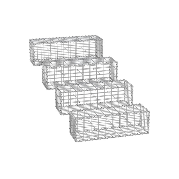 Sølv Rootz Gabion Sæt - Metal Mesh - Galvaniseret stål - Udendørs indretning - 100cm x 30cm x 30cm