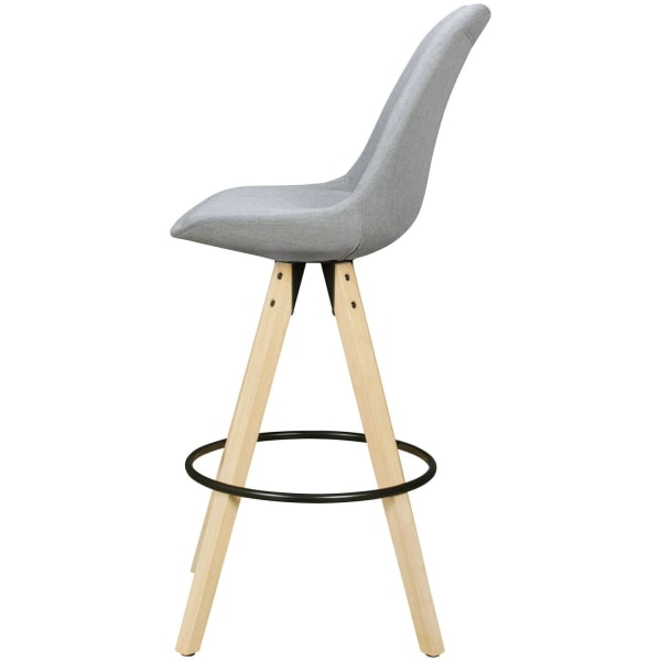 Rootz 2 barstole grå retro design stof træ med ryglæn - Design B