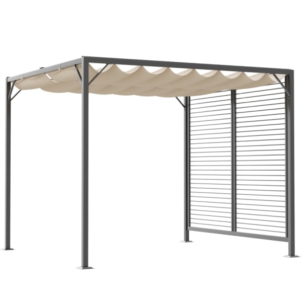 Rootz Gazebo Pergola - Udendørs pavillon - Festtelt - UV- og vandafvisende - Justerbar skærm - Robust metalramme - 300 cm x 280 cm x 238 cm