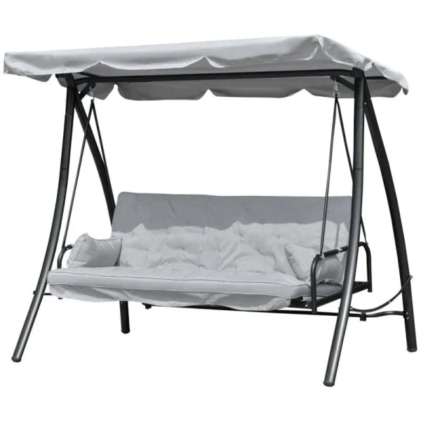 Rootz Hammock Swing - Keinutuoli - Puutarhakeinu - Kallistava toiminto - Metalli/polyesteri - Harmaa - 2,09 x 1,14 x 1,70 m