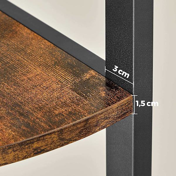 Rootz Hjørneskab - Reol - Hylde - Metal - Forarbejdet træ - Brun - Sort - 30 x 30 x 150 cm