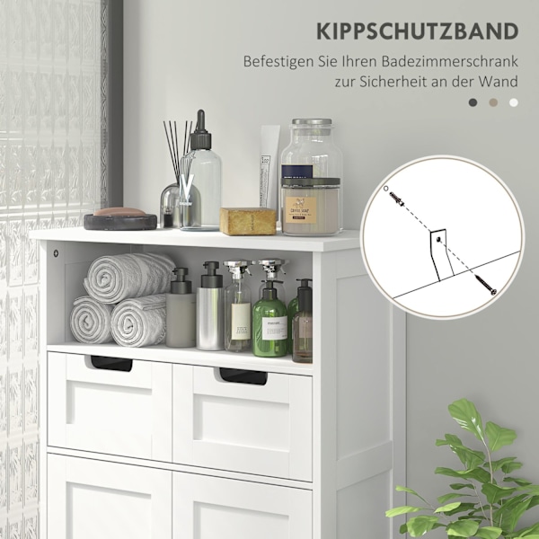 Rootz badeværelse skab - opbevaringsenhed - arrangør - justerbar hylde - 60 x 30 x 109 cm