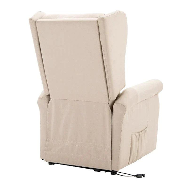 Rootz Ståstol - Fjärrkontrollstol - Tv-stol - Linne + Trä + Skum - Kräm - 72,5 X 94 X 109 Cm