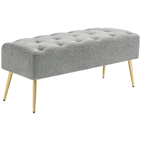 Rootz Modern Sängbänk - Fönstersäte - Matsalsbänk - Faux lammull - Tjock stoppning - 112cm x 41cm x 46cm