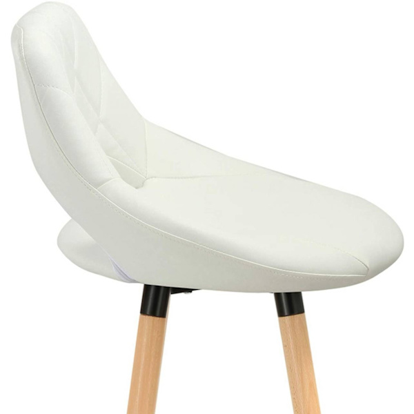 Rootz Barstol i imiteret læder - Bordstol med træramme - Komfortabel siddeplads - Holdbar og stabil - Nem montering - 43 cm x 43 cm x 91 cm