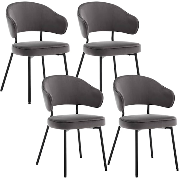 Rootz Matstol - Köksstol - Sammetsstol - Foam Vadderad - Ergonomisk design - 54cm x 83,5cm x 52cm