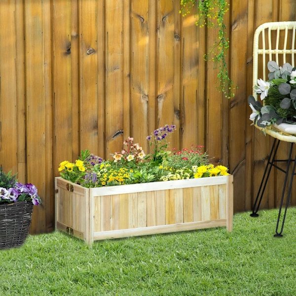 Rootz Planter - Hopfällbar upphöjd säng - Massivt trä - Väderbeständig - Naturlig - 70cm x 30cm x 25cm