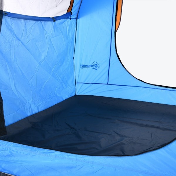Rootz Biltält Campingtält - Bilskydd - Utomhustak - 3 dörrar - Väderbeständig - 239cm x 210cm x 210cm - Orange + Blå