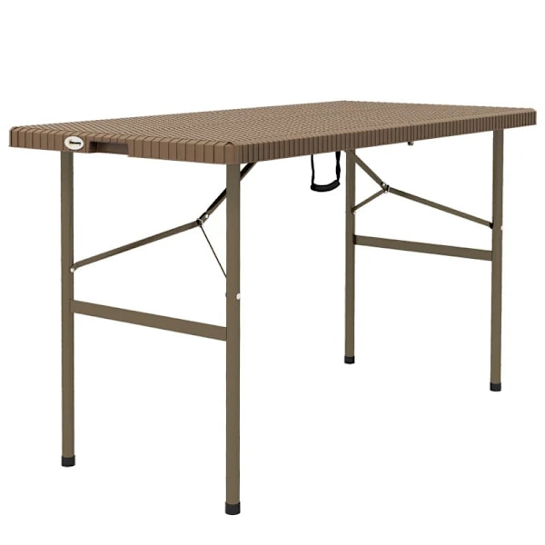 Rootz Trädgårdsbord - Utomhusfällbart bord - Trädgårdshopfällbart bord - PE-rotting - Brun + Svart - 122 x 60 x 73 cm