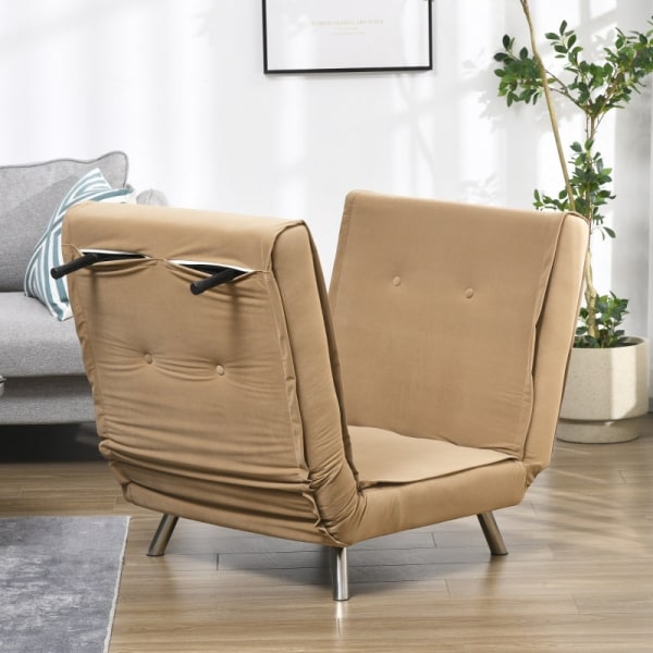 Rootz Hvilestol - Lounge Chair - Enkeltseng - Justerbart ryglæn - Fløjlsstof - 77cm x 88cm x 83cm