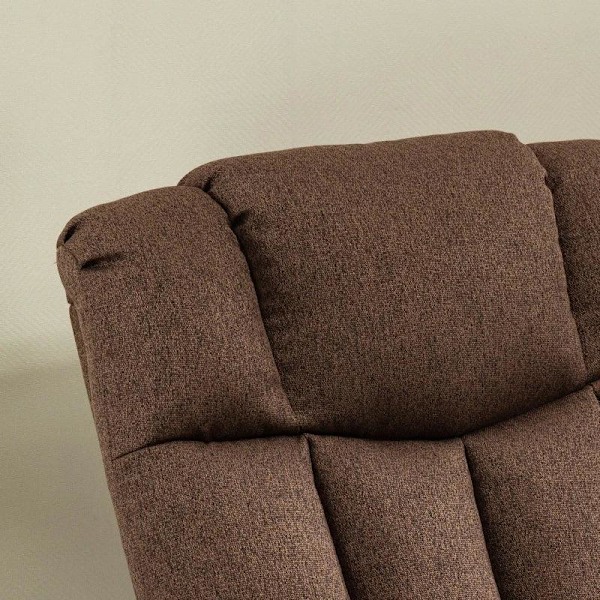Rootz Stand-Up Chair - 2-i-1 hvilestol - Med liggefunktion - Fjernbetjening - Linned Polyester/Stål - Brun - 92 x 95 x 107 cm
