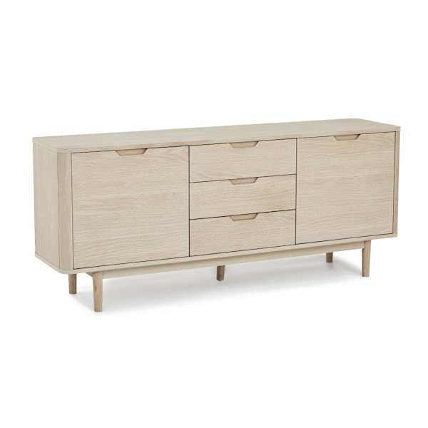 Rootz skänk - Förvaringsskåp - Buffébord - Massiv ek och MDF - Elegant design - Gott om förvaring - Tyst funktionalitet - 45cm x 180cm x 75cm