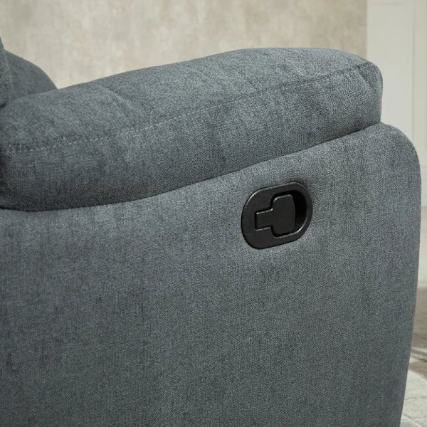 Rootz Relaxation Chair - Lässtol - Fåtölj - Flerskiktsbräda - Liggande funktion - Lutbar 150° - Linnelook - Polyester-skum-stål - Mörkgrå - 97W x 96D