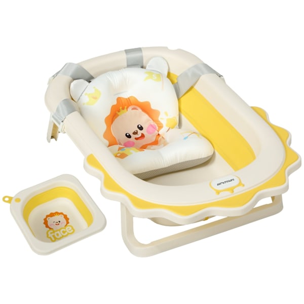 Rootz Foldbart babybadekar - Vask - NU -SLIP BOADTUB - Komfortabel badekude - 80,5 cm x 55 cm x 20 cm (gul)