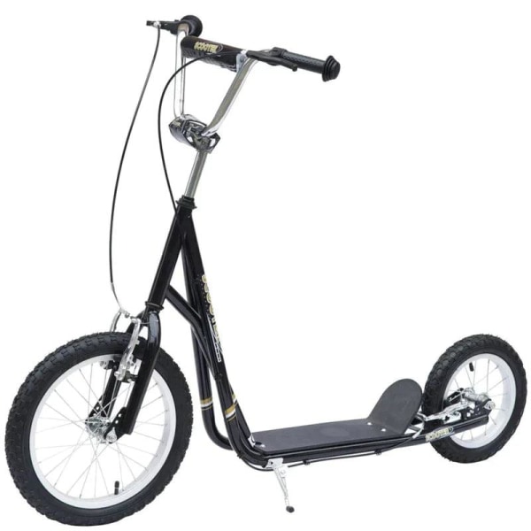 Rootz Børnescooter - Kick Scooter - City Scooter - Teenager Scooter - Push Kick Scooter til børn - Justerbart styr - Dual Brakes Kickstand - Sort